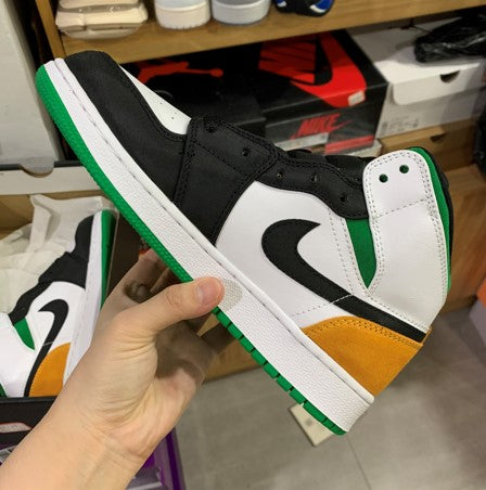 Air Jordan 1 Mid White Green And Orange