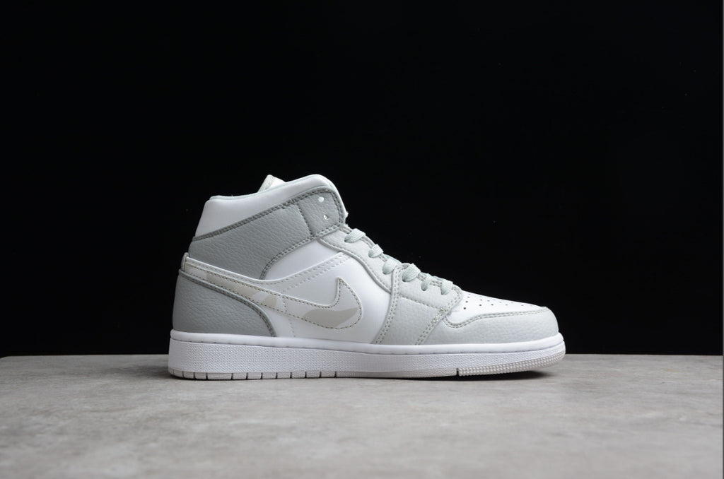Air Jordan 1 Mid White Grey Camo