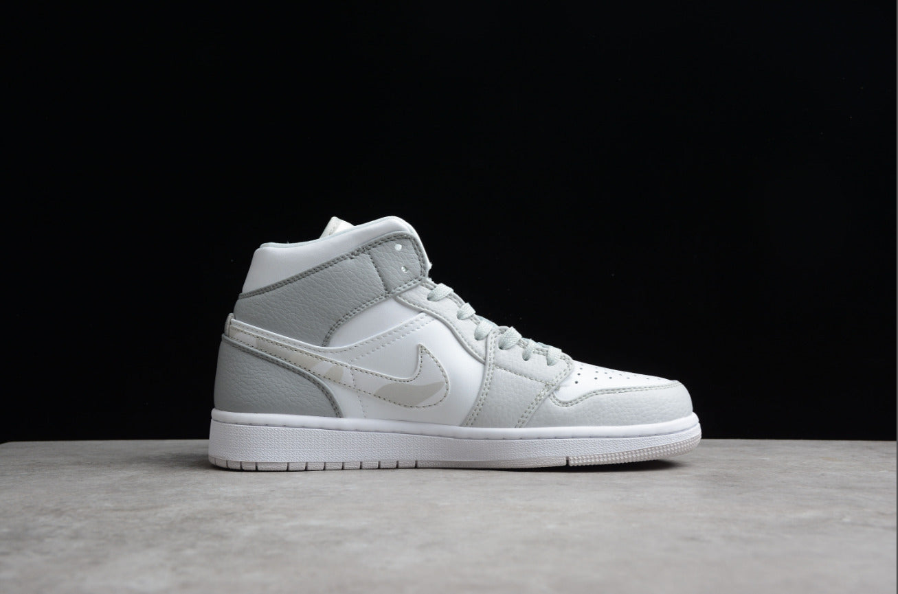 Air Jordan 1 Mid White Grey Camo