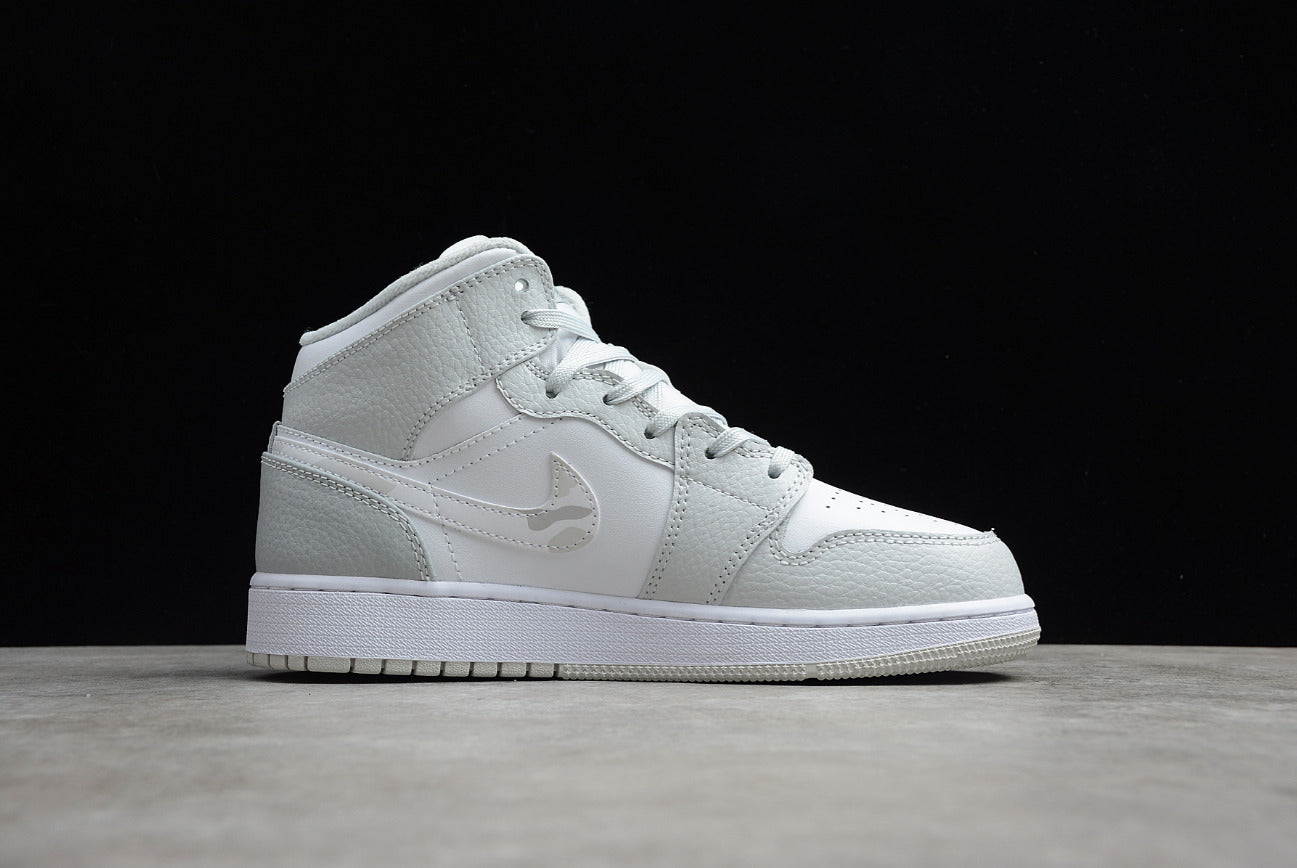 Air Jordan 1 Mid White Smoke Grey Camouflage