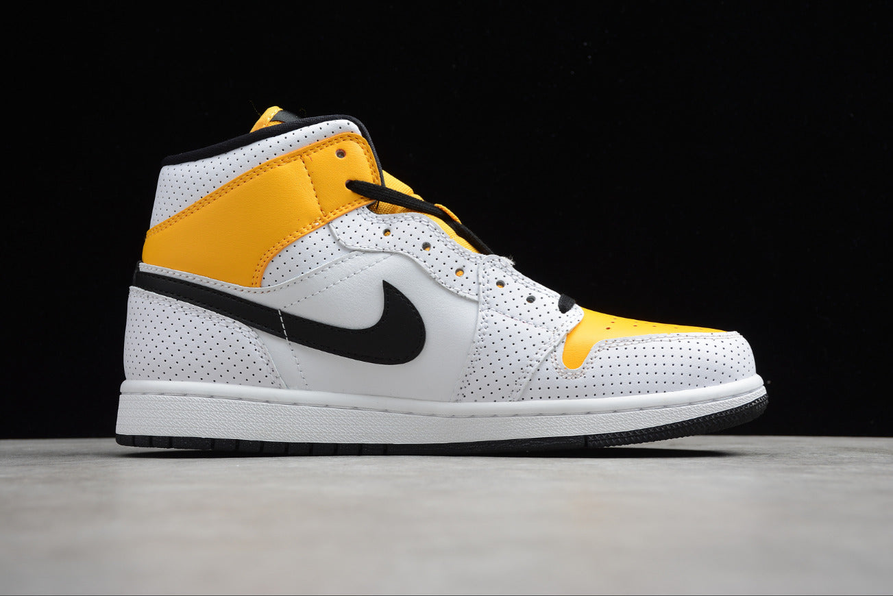 Air Jordan 1 Mid White Yellow Black