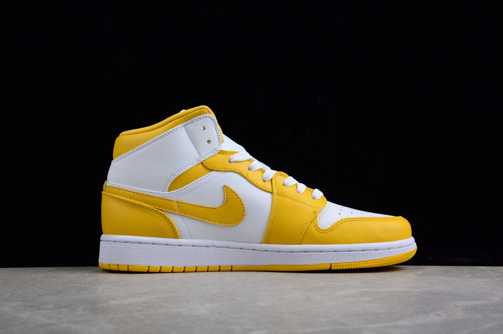 Air Jordan 1 Mid White and Yellow