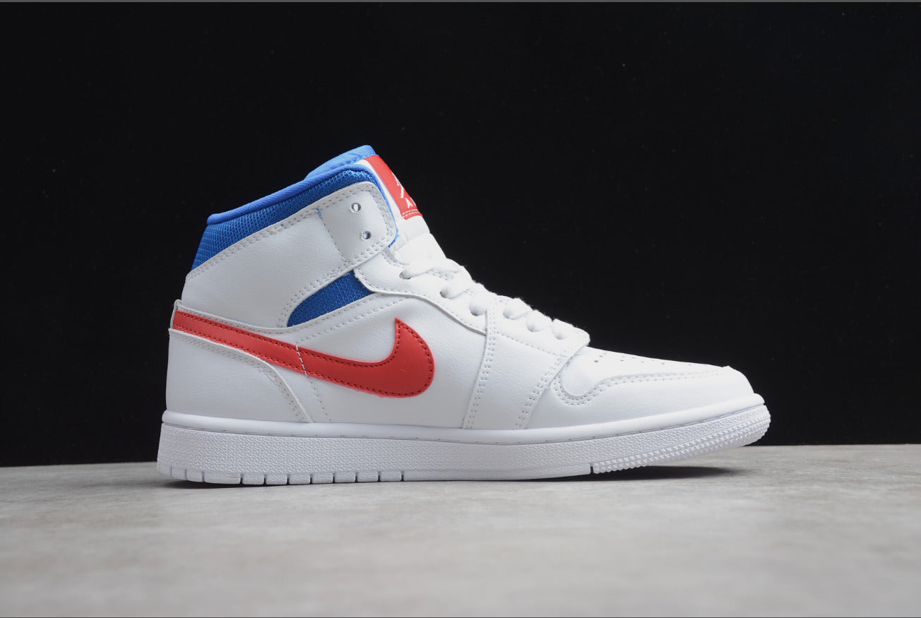 Air Jordan 1 Mid 'White Red Royal'
