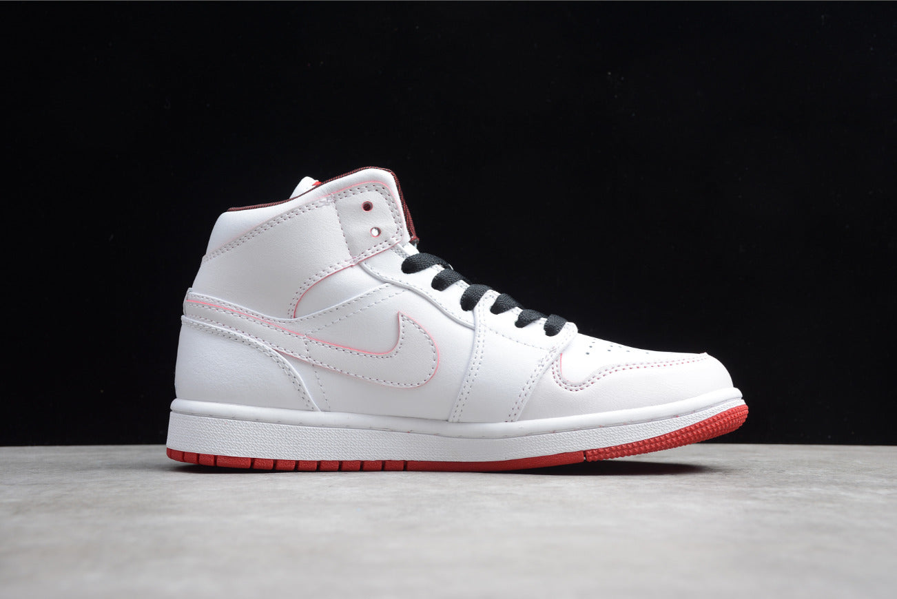 Air Jordan 1 Retro Mid White Gym Red Black
