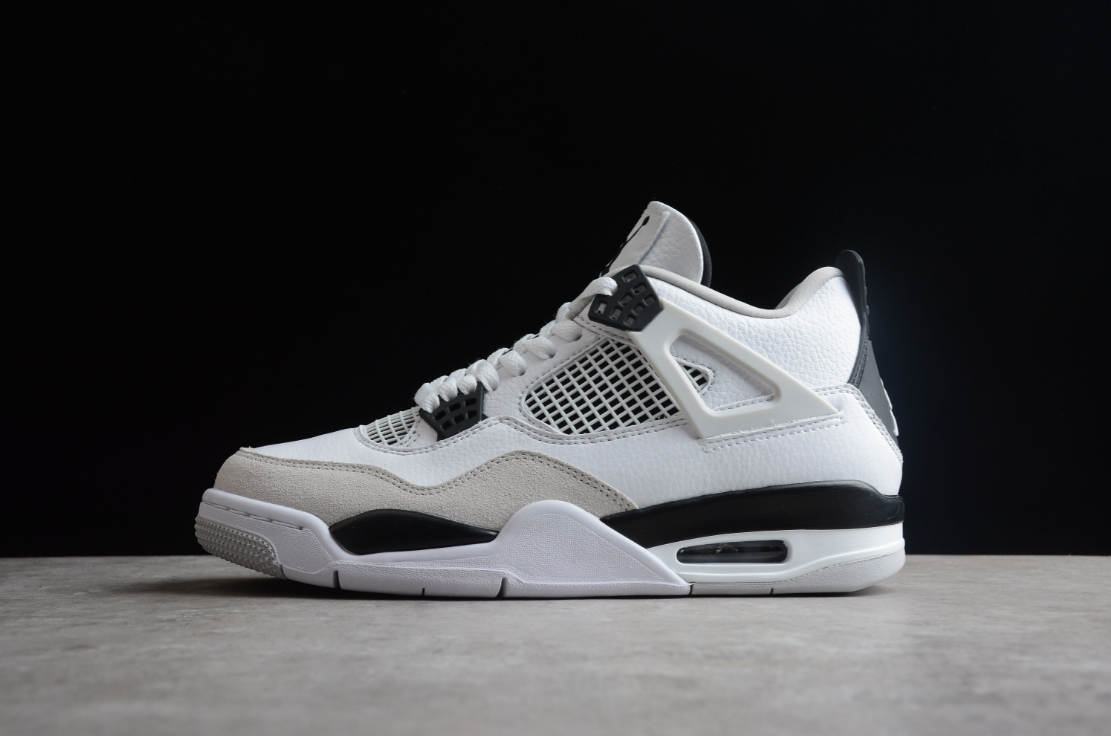 Air Jordan 4 Pale White Military Black