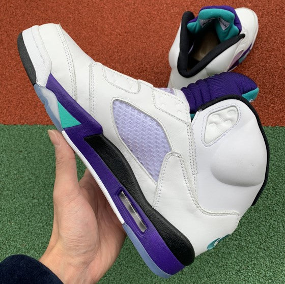 Air Jordan 5 White Purple Grape