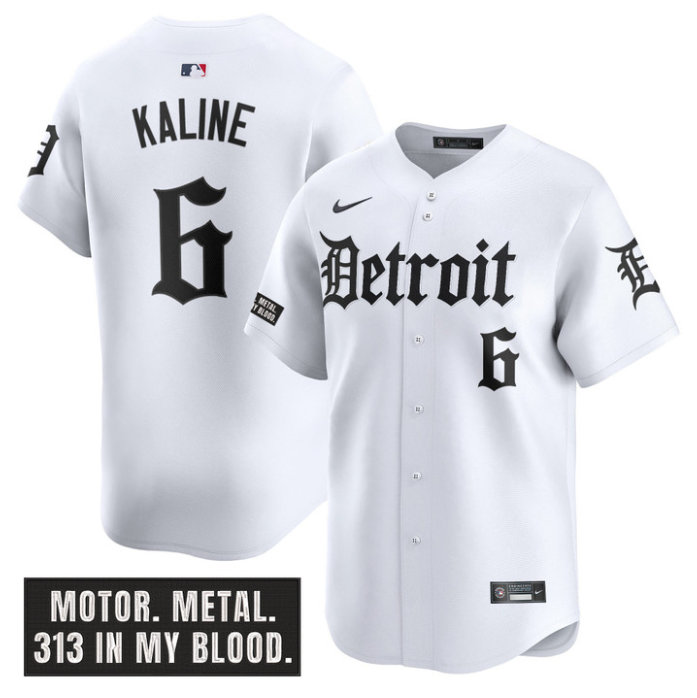 Al Kaline Jersey #6 Detroit Tigers Motor Gothic Edition Vapor Limited Stitched White