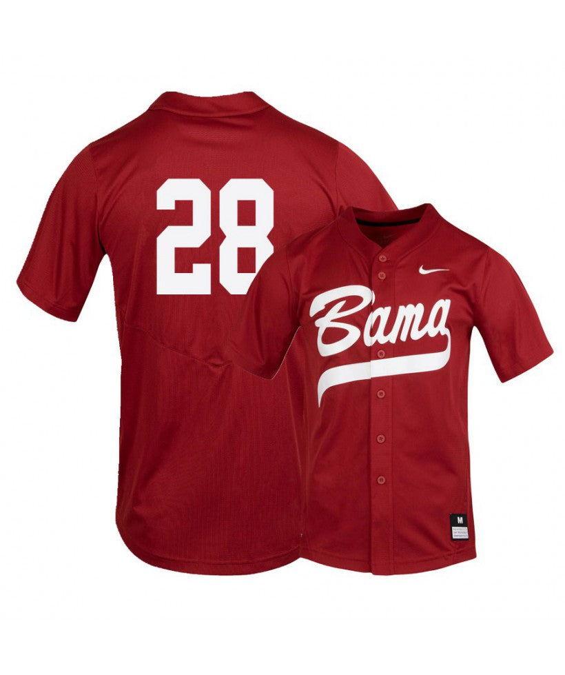 Alabama Crimson Tide 28 Gentry Tyler Red College Baseball Jersey