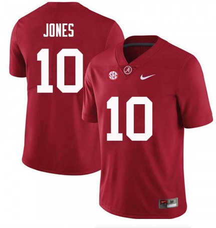 Alabama Crimson Tide #10 Mac Jones Football Jersey Red