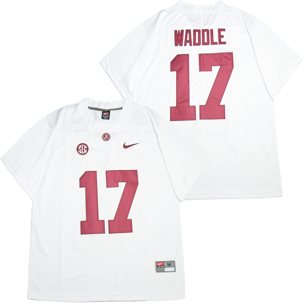 Alabama Crimson Tide #17 Jaylen Waddle College Football Jersey White