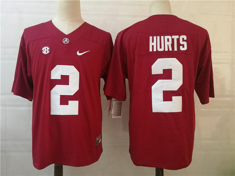 Alabama Crimson Tide #2 Jalen Hurts College Football Jersey Red