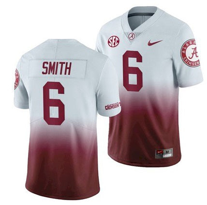 Alabama Crimson Tide #6 DeVonta Smith College NCAA Football White Red Jersey