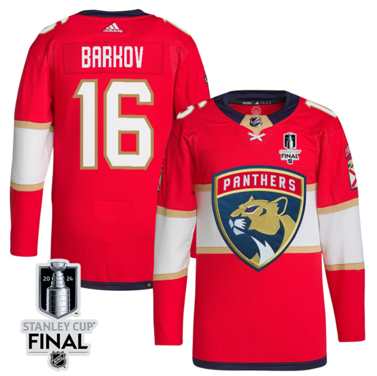 Aleksander Barkov 16 Florida Panthers 2024 STANLEY CUP Final Home Breakaway Jersey Men, Red