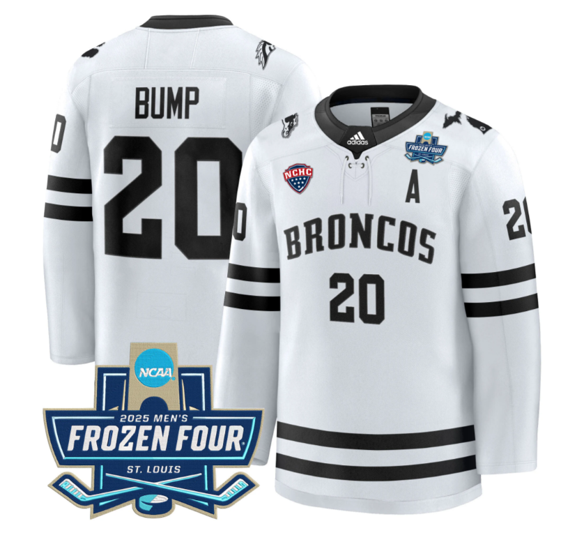 Alex Bump Jersey #20 Western Michigan Broncos 2025 Frozen Four Patch Stitched White