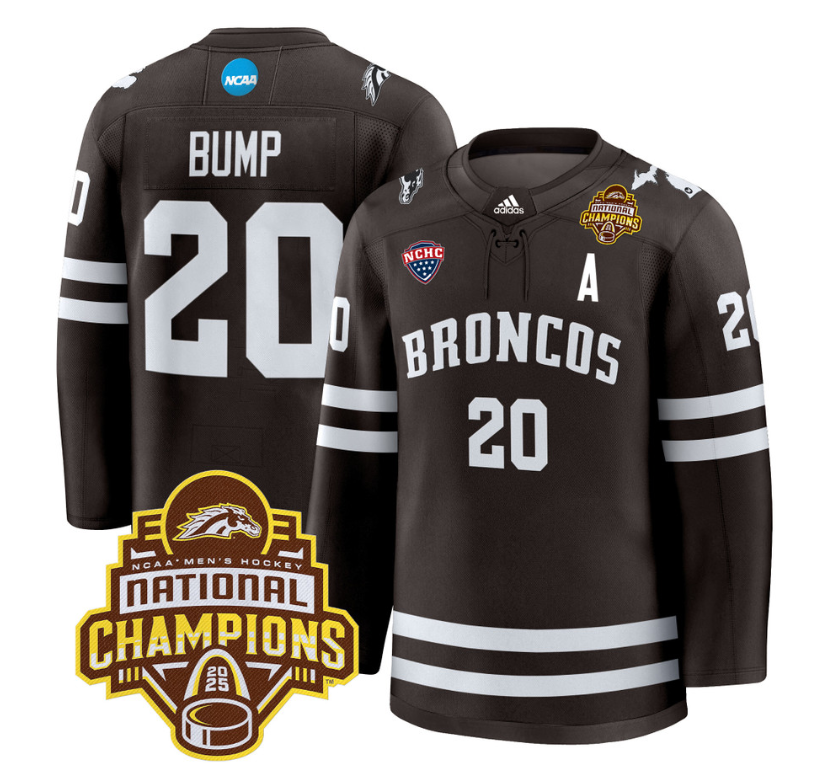 Alex Bump Jersey #20 Western Michigan Broncos 2025 National Champions Patch Premium Stitched Brown