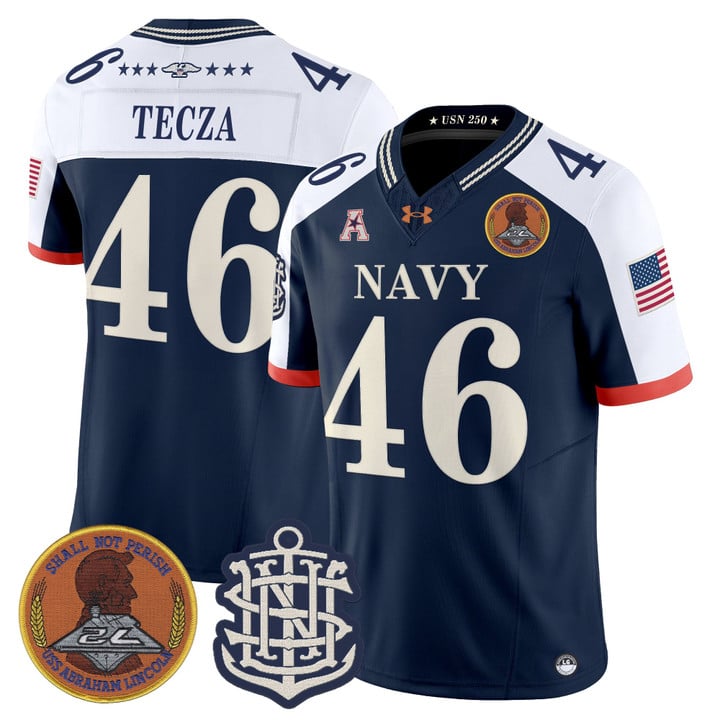 Alex Tecza Jersey #46 Navy Midshipmen 250th Anniversary Stitched