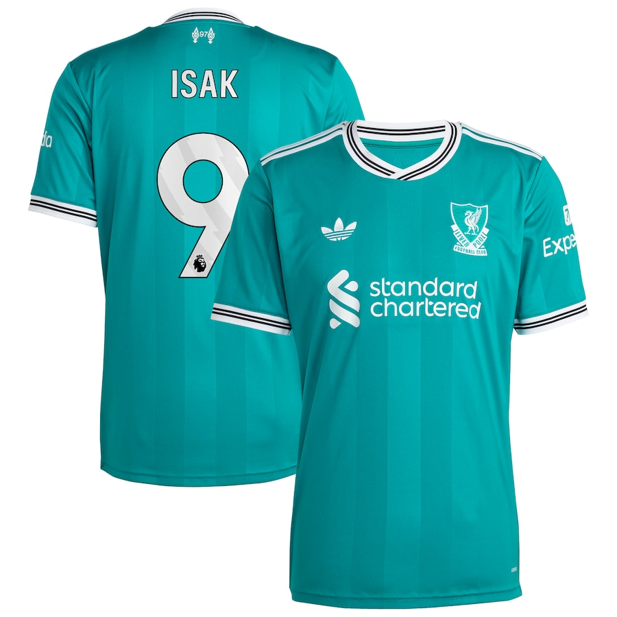 Alexander Isak 9 Liverpool 2025-26 Third Match Jersey – Aqua