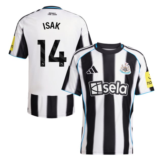 Alexander Isak #14 Newcastle United 2025-26 Home Match Jersey – White Black