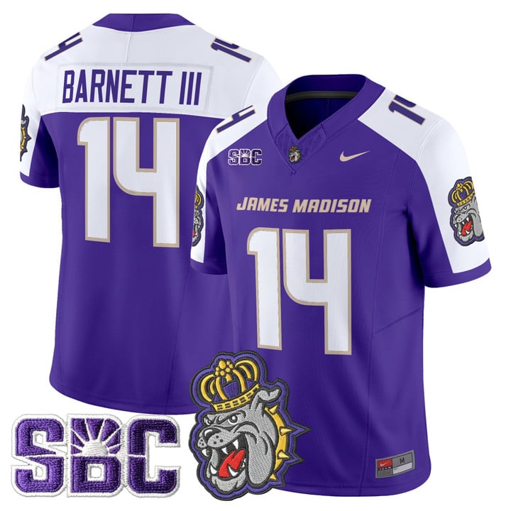 Alonza Barnett III Jersey #14 James Madison Dukes 2025 Vapor Limited Stitched