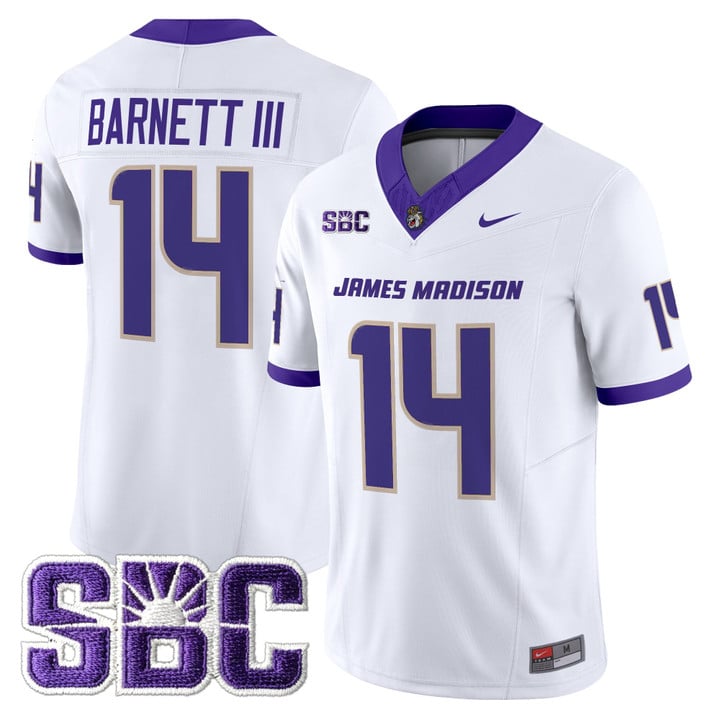 Alonza Barnett III Jersey #14 James Madison Dukes 2025 Vapor Limited Stitched