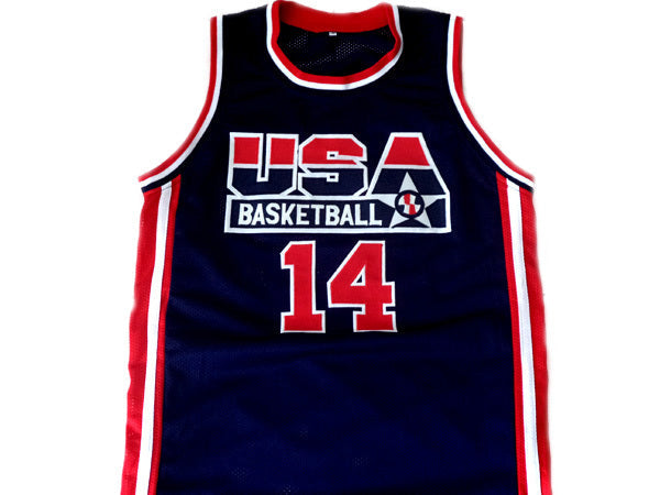 Alonzo Mourning Jersey #14 Team USA Basketball Navy Blue
