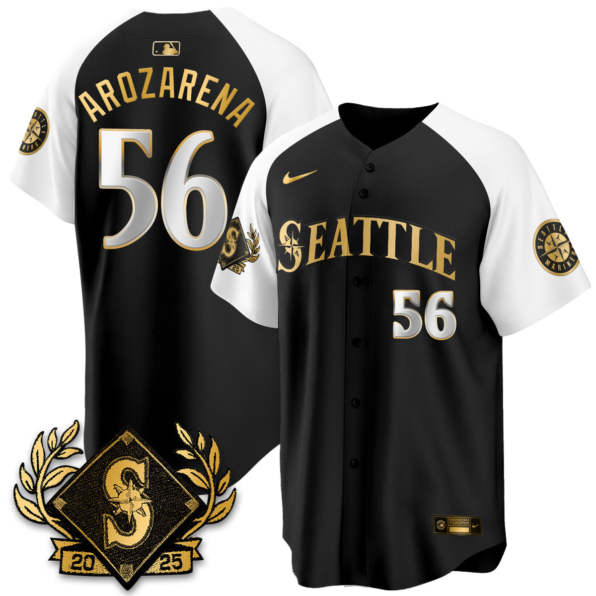 Seattle Mariners 2025 Series Gold Champions Jersey - All Stitched