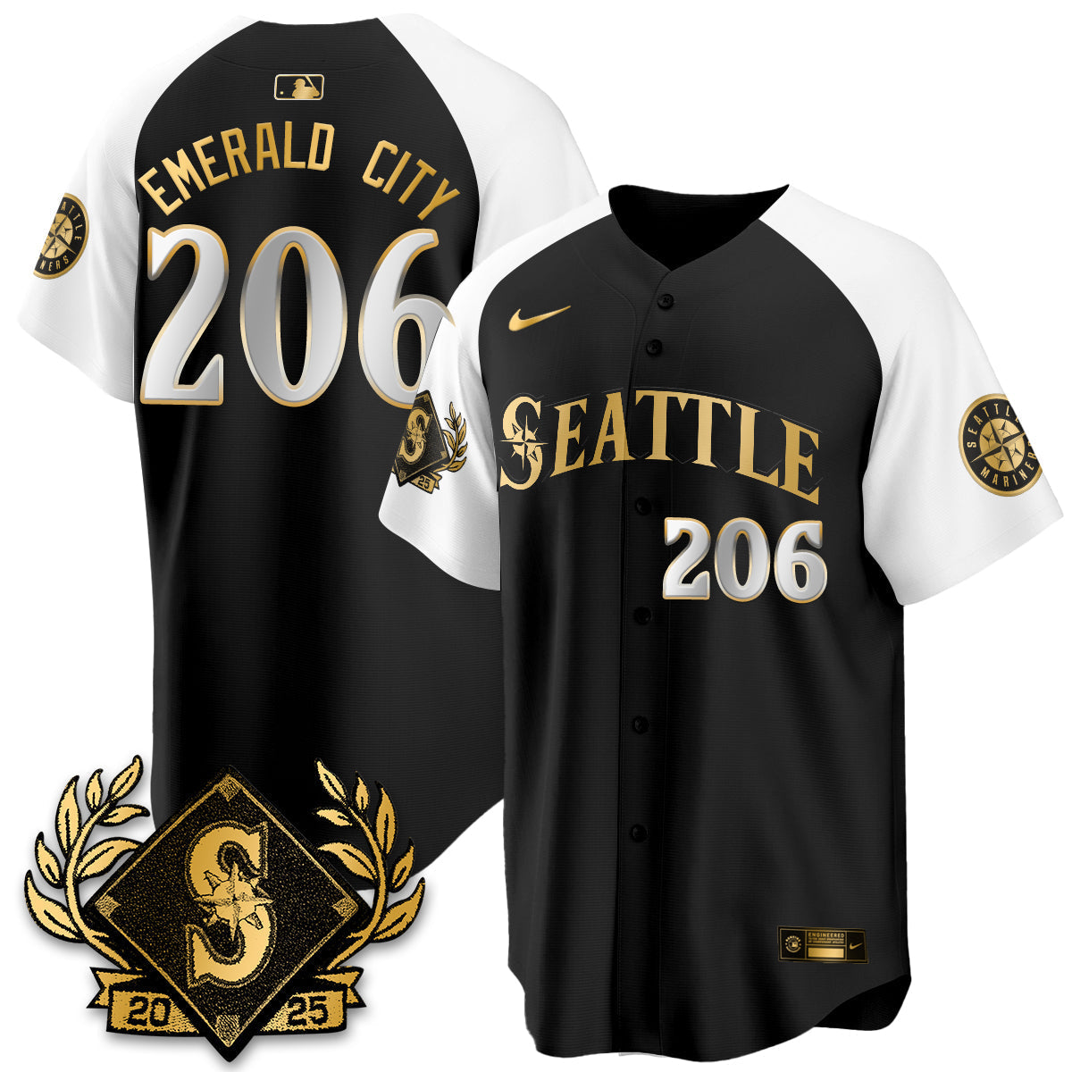 Seattle Mariners 2025 Series Gold Champions Jersey - All Stitched