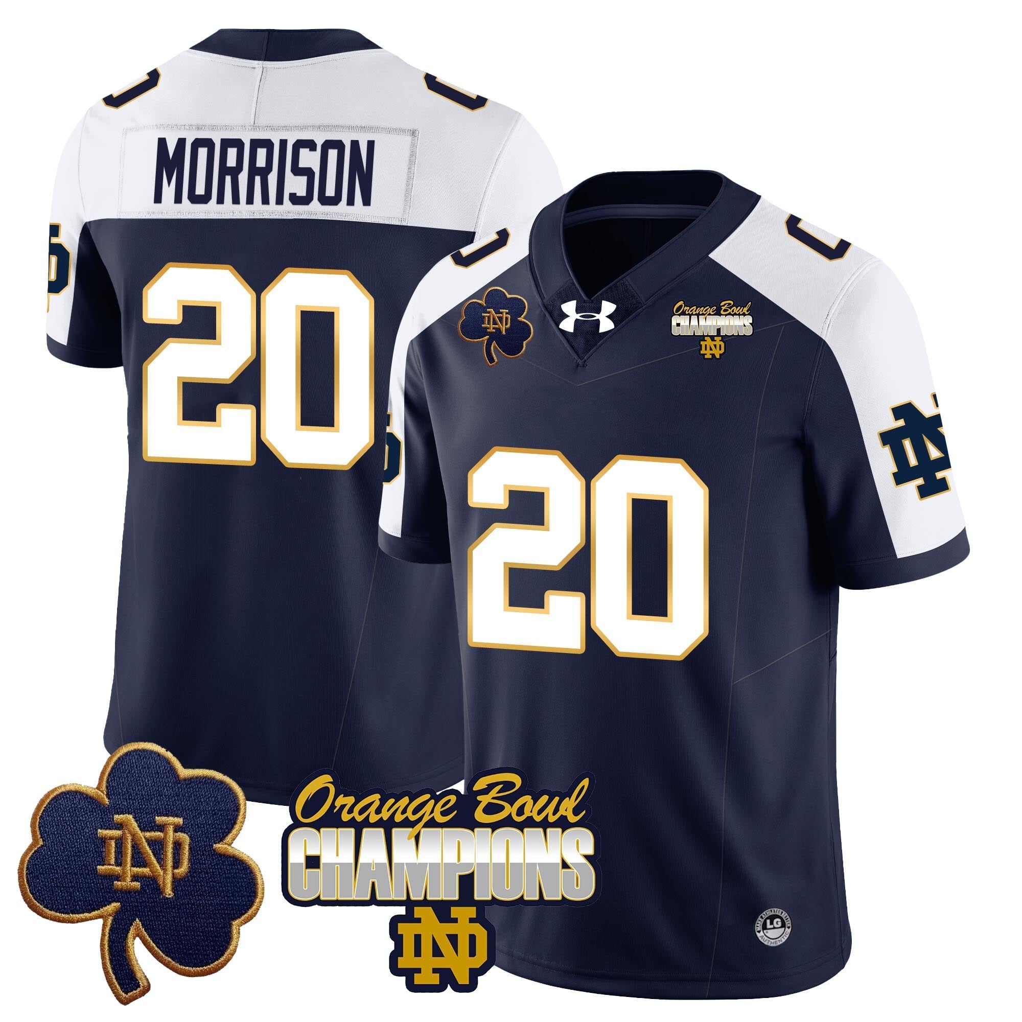 Men Notre Dame Fighting Irish 2025 Orange Bowl Champions Jersey  - All Stitched