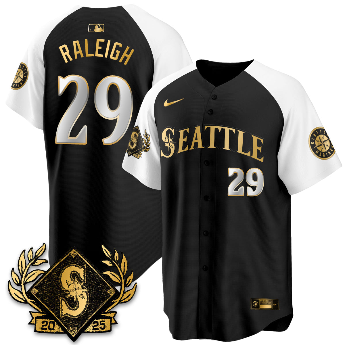 Seattle Mariners 2025 Series Gold Champions Jersey - All Stitched