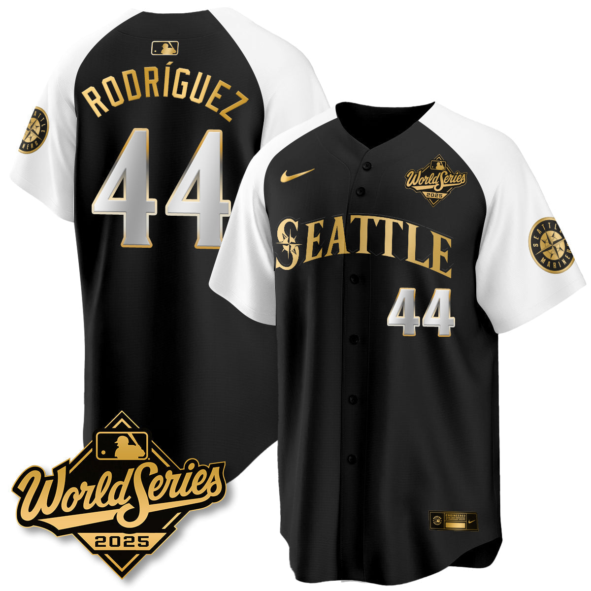 Seattle Mariners 2025 World Series Gold Jersey - All Stitched