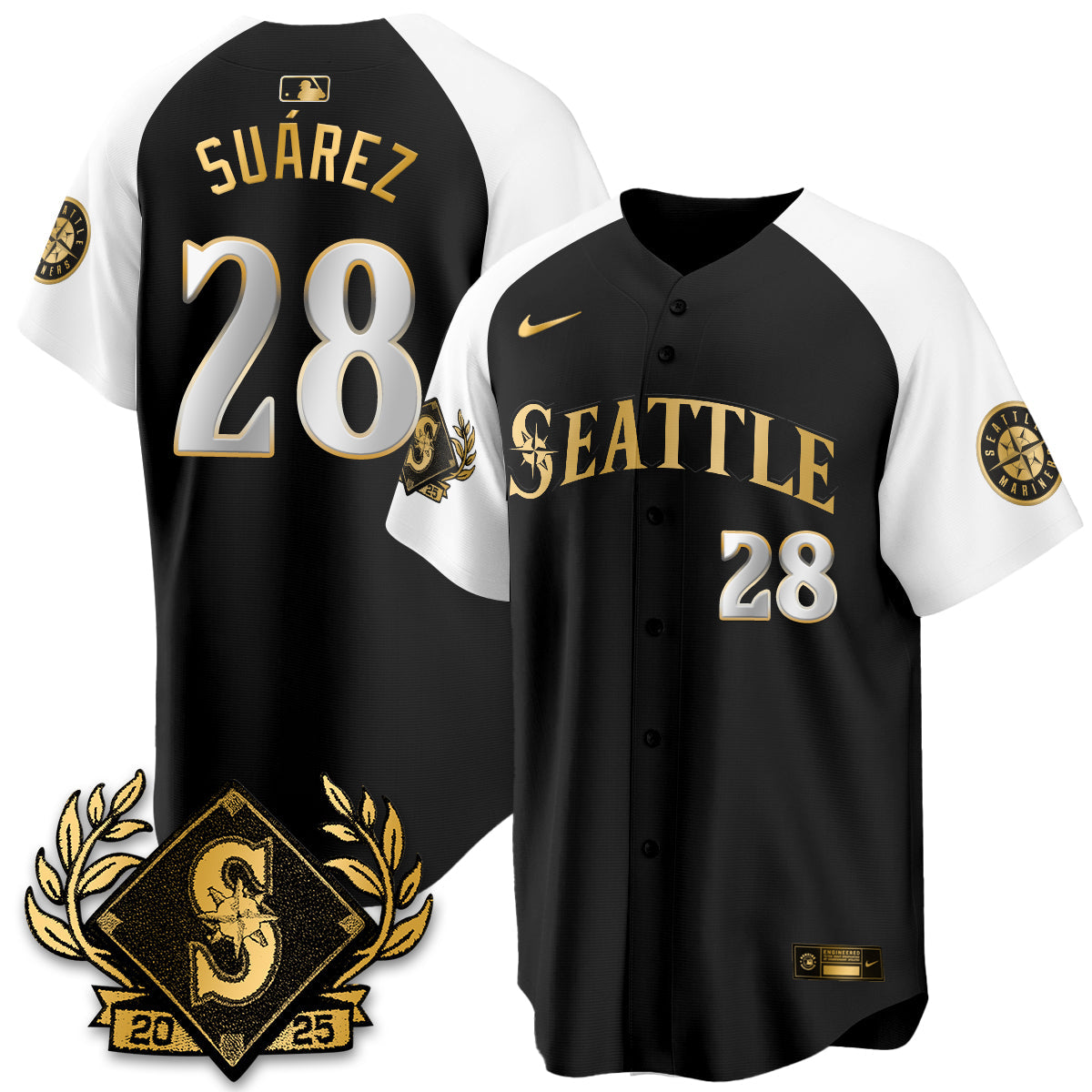 Seattle Mariners 2025 Series Gold Champions Jersey - All Stitched