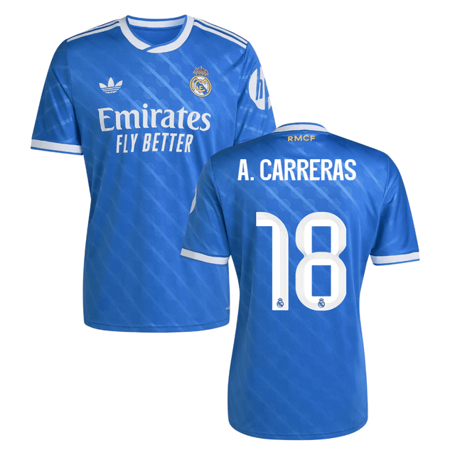 Alvaro Carreras #18 Real Madrid 2025-26 Third Match Jersey – Blue