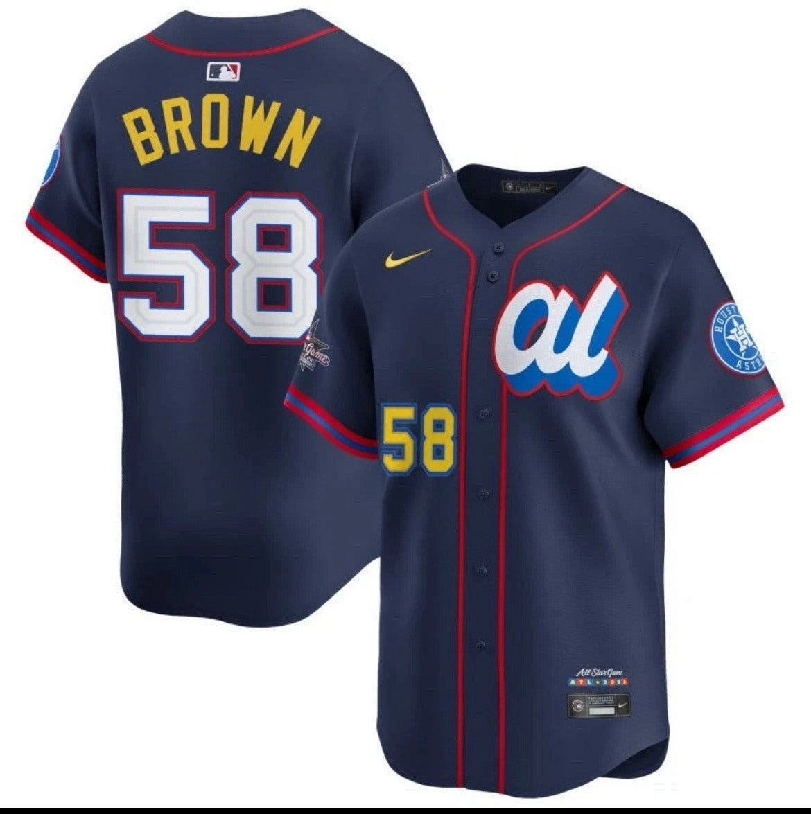 American League Hunter Brown #48 Navy 2025 All-Star MLB Limited Jersey Stitched