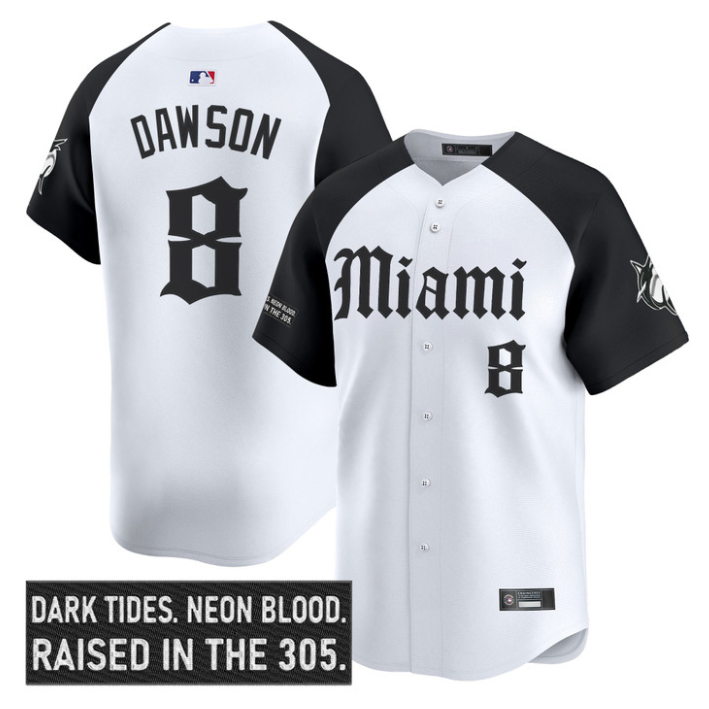 Andre Dawson Jersey #8 Miami Marlins Gothic Vice Edition Stitched