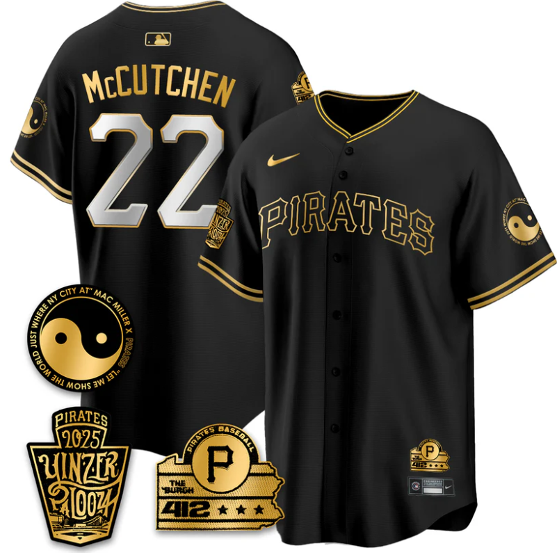 Andrew McCutchen Jersey #22 Pittsburgh Pirates Yinzerpalooza 2025 Black Gold