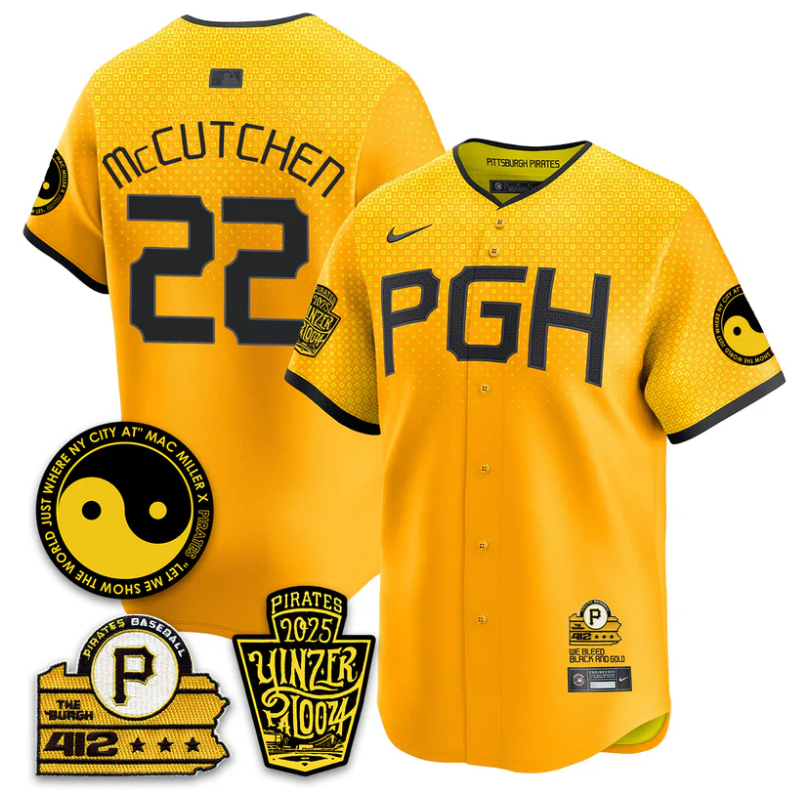 Andrew McCutchen Jersey #22 Pittsburgh Pirates Yinzerpalooza 2025 City Connect