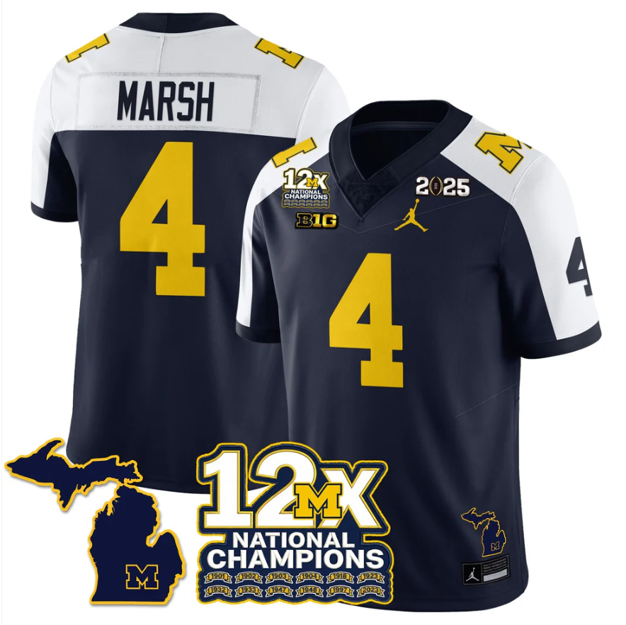 Andrew Marsh Jersey #4 Michigan Wolverines 12x-Time National Champions
