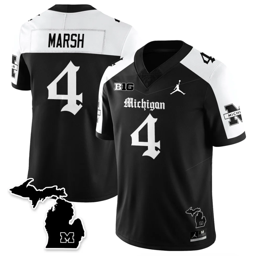 Andrew Marsh Jersey #4 Michigan Wolverines Gothic Vapor Limited Stitched