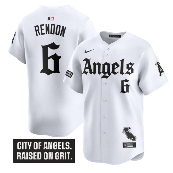 Anthony Rendon Jersey #6 Los Angeles Angels Gothic Halo Edition Stitched White