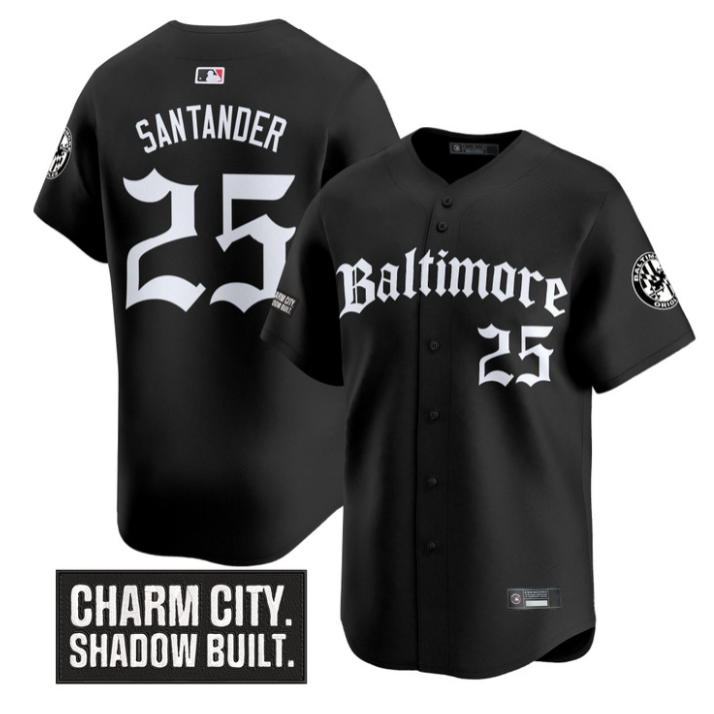 Anthony Santander Jersey #25 Baltimore Orioles Gothic Harbor Edition Black
