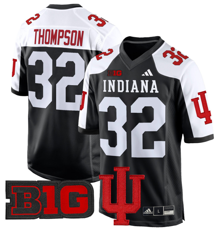 Anthony Thompson Jersey #32 Indiana Hoosiers 2024 Game V2 Football Black Alternate