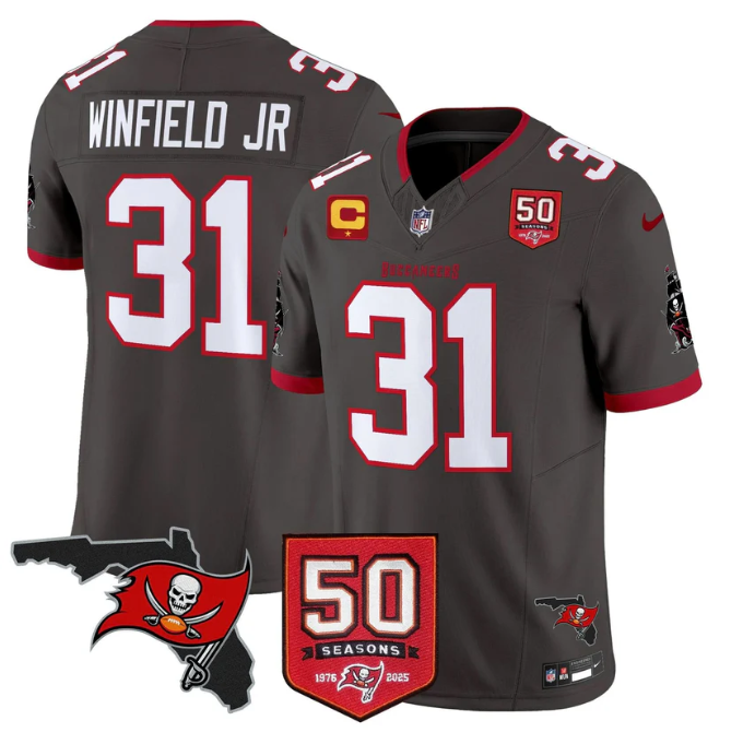 Antoine Winfield Jr Jersey #31 50 Seasons 1976-2025 Stitched Pewter