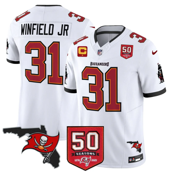 Antoine Winfield Jr Jersey #31 50 Seasons 1976-2025 Stitched White