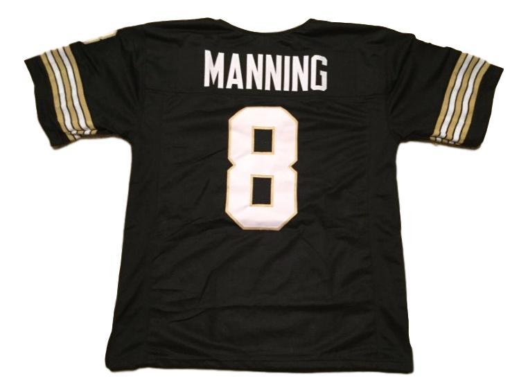 Archie Manning Jersey #8 Custom Unsigned Football Jerseys Stitched Black