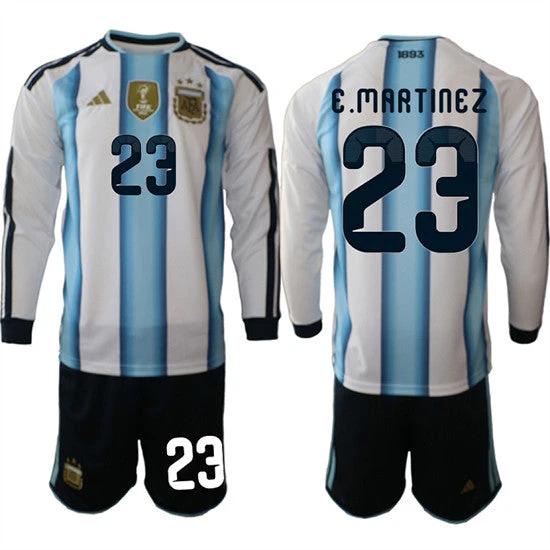 Argentina #23 E.MARTINEZ Jersey Long Sleeve National Team x World Cup 2026 Home White On Field Soccer