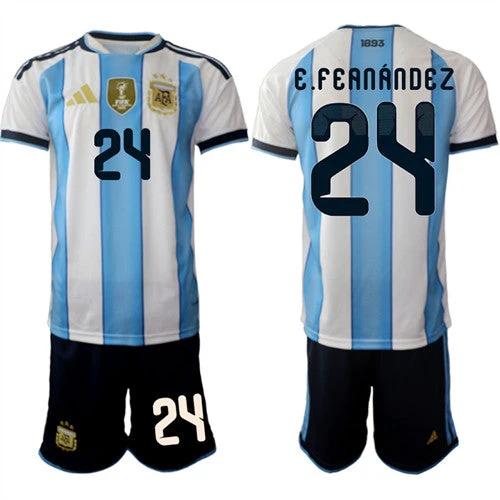 Argentina #24 E.FEANANDEZ Jersey National Team x World Cup 2026 Home White On Field Soccer