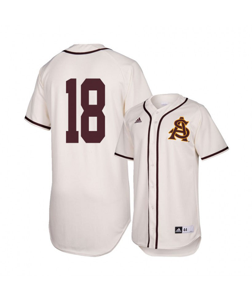 Arizona State Sun Devils 18 Trevor Hauver White Baseball Jersey