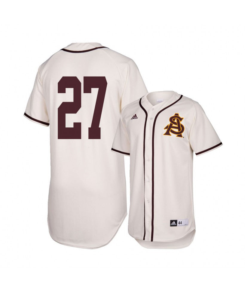 Arizona State Sun Devils 27 Hunter Jump White Baseball Jersey