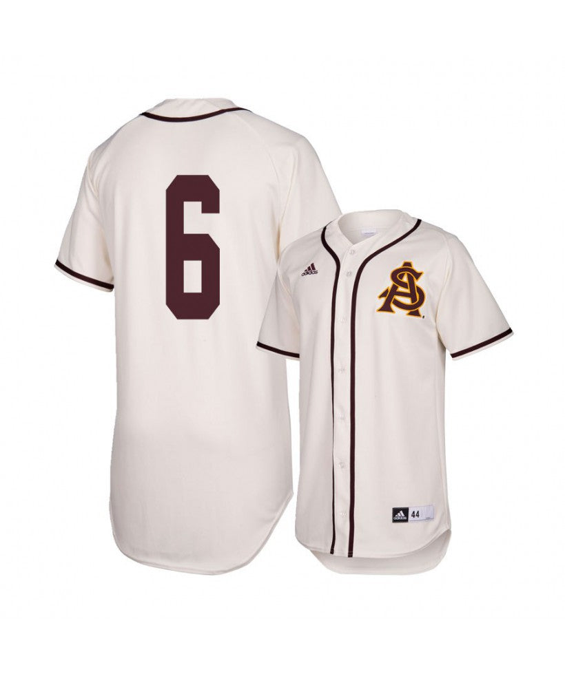 Arizona State Sun Devils 6 Drew Swift White Baseball Jersey