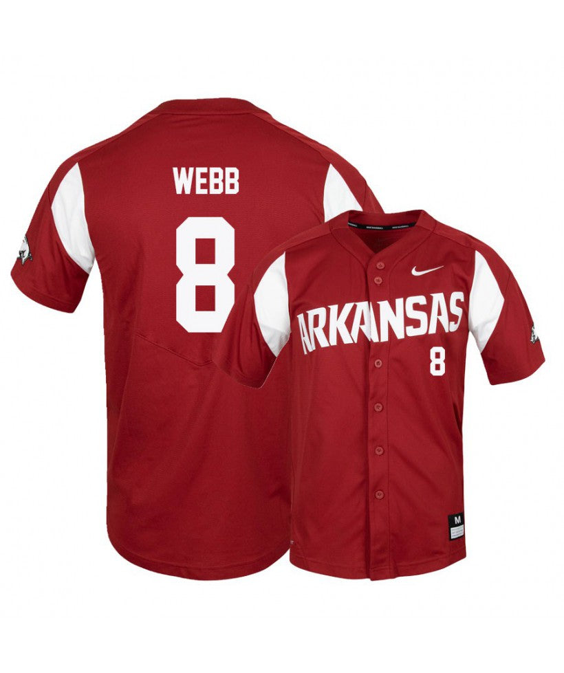 Arkansas Razorbacks 8 Braydon Webb Red Elite Baseball Jersey